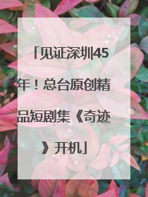 见证深圳45年！总台原创精品短剧集《奇迹》开机