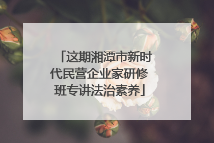 这期湘潭市新时代民营企业家研修班专讲法治素养