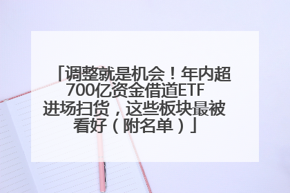 调整就是机会！年内超700亿资金借道ETF进场扫货，这些板块最被看好（附名单）