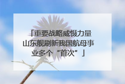 重要战略威慑力量 山东舰刷新我国航母事业多个“首次”