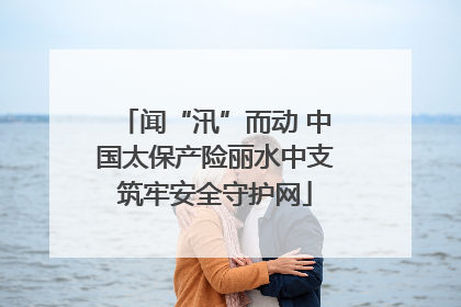 闻“汛”而动 中国太保产险丽水中支筑牢安全守护网