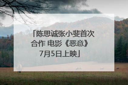 陈思诚张小斐首次合作 电影《恶意》7月5日上映