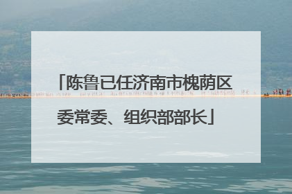 陈鲁已任济南市槐荫区委常委、组织部部长