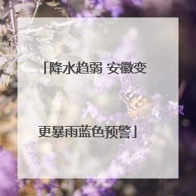 降水趋弱 安徽变更暴雨蓝色预警