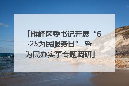 雁峰区委书记开展“6·25为民服务日” 暨为民办实事专题调研