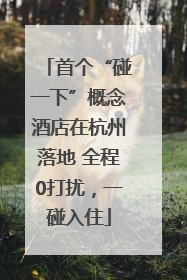 首个“碰一下”概念酒店在杭州落地 全程0打扰，一碰入住