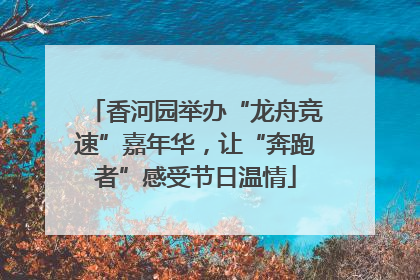 香河园举办“龙舟竞速”嘉年华，让“奔跑者”感受节日温情