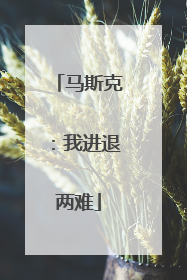 马斯克：我进退两难