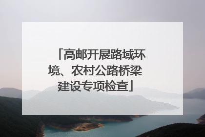 高邮开展路域环境、农村公路桥梁建设专项检查