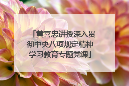 黄喜忠讲授深入贯彻中央八项规定精神学习教育专题党课
