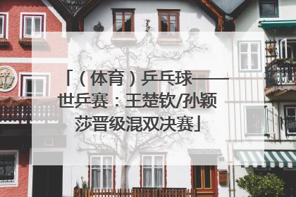（体育）乒乓球——世乒赛：王楚钦/孙颖莎晋级混双决赛