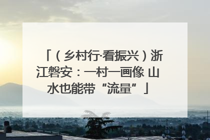 （乡村行·看振兴）浙江磐安：一村一画像 山水也能带“流量”