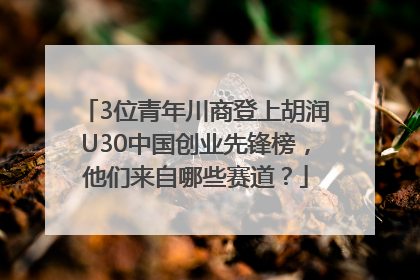 3位青年川商登上胡润U30中国创业先锋榜，他们来自哪些赛道？